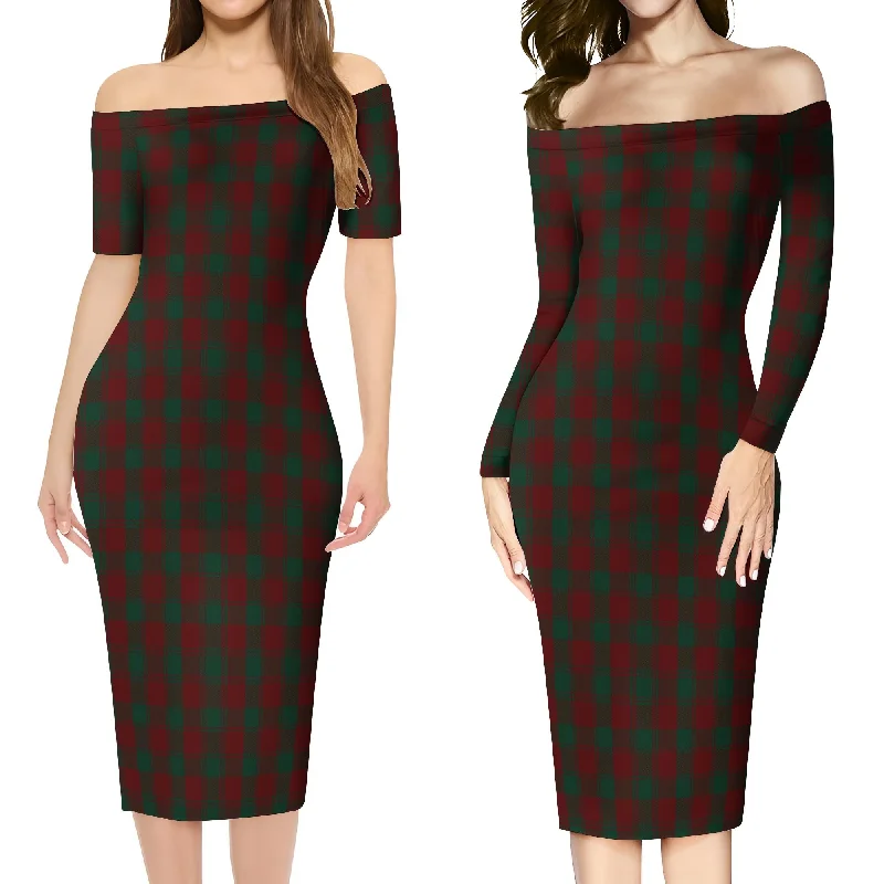 Donachie of Brockloch Tartan Off Shoulder Lady Dress Trendy new unclassified dresses