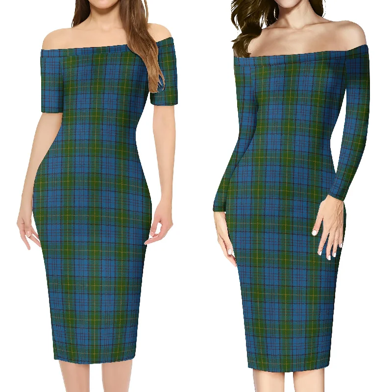 Donegal County Ireland Tartan Off Shoulder Lady Dress Sequin unclassified dresses