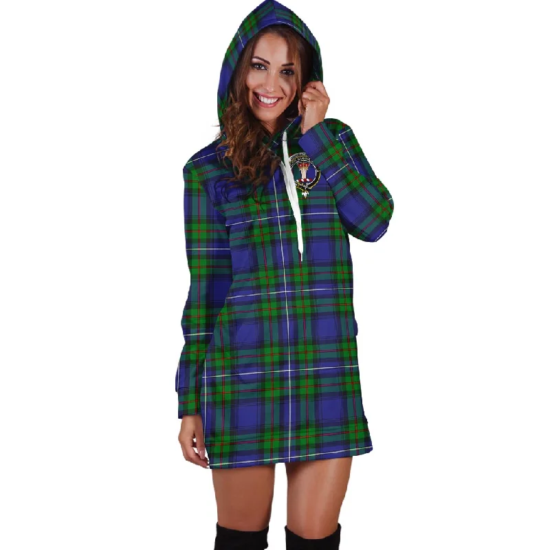 Donnachaidh Tartan Hoodie Dress with Family Crest Budget-friendly unclassified dresses