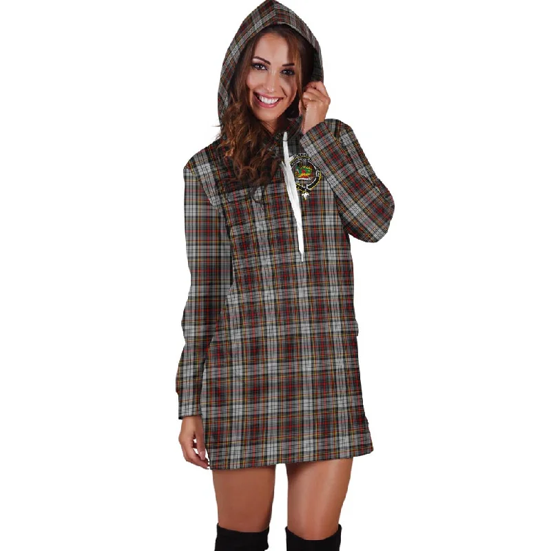 Douglas Ancient Dress Tartan Hoodie Dress with Family Crest Embroidered unclassified dresses