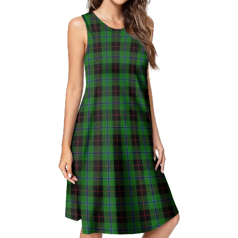 Douglas Black Tartan Womens Casual Dresses Vintage unclassified dresses