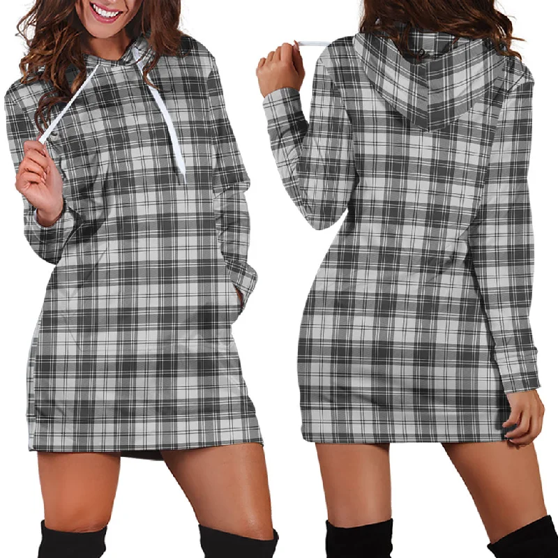 Douglas Grey Modern Tartan Hoodie Dress A-line unclassified dresses