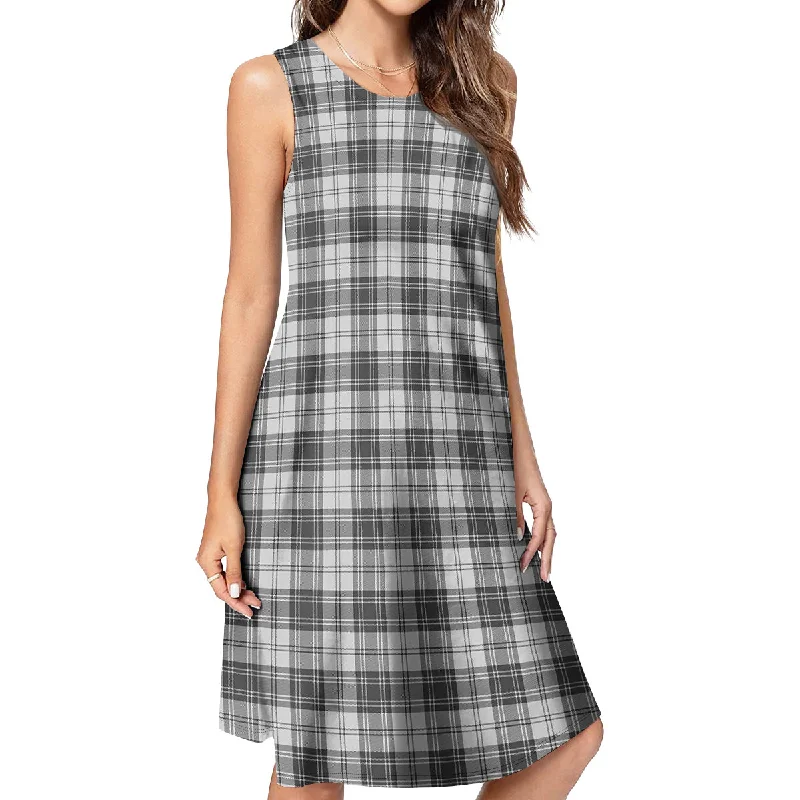 Douglas Grey Modern Tartan Womens Casual Dresses Formal unclassified dresses