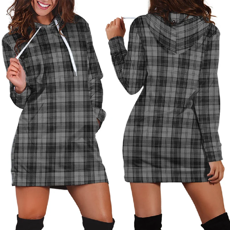 Douglas Grey Tartan Hoodie Dress Cotton unclassified dresses