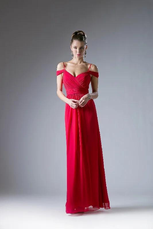 Draping Off-Shoulder Surplice Chiffon Formal Gown Cinderella Divine -CH527 Lace unclassified dresses