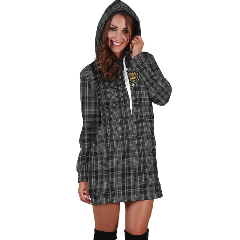 Drummond Grey Tartan Hoodie Dress with Family Crest Preppy unclassified dresses