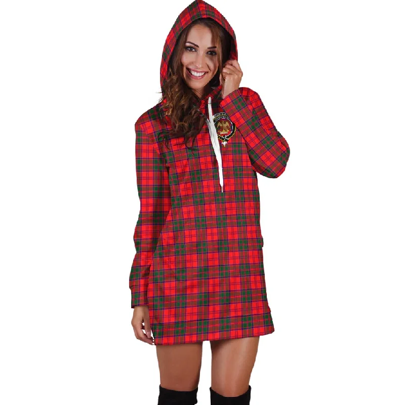 Drummond Modern Tartan Hoodie Dress with Family Crest High-end unclassified dresses