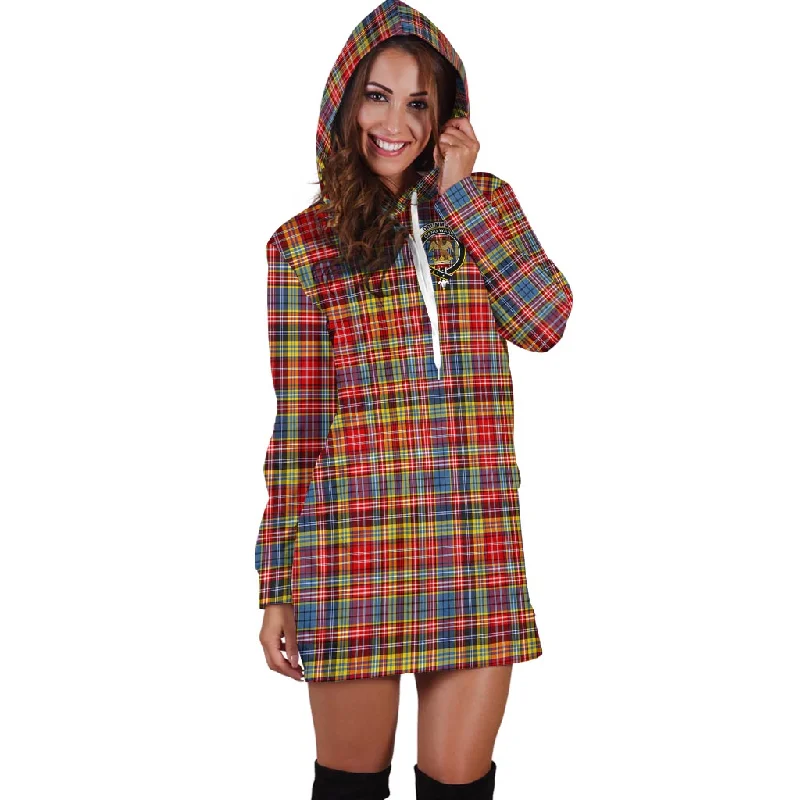 Drummond of Strathallan Modern Tartan Hoodie Dress with Family Crest Engagement unclassified dresses