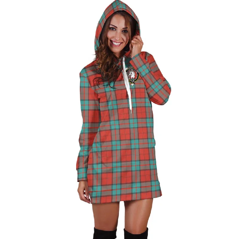 Dunbar Ancient Tartan Hoodie Dress with Family Crest Office unclassified dresses