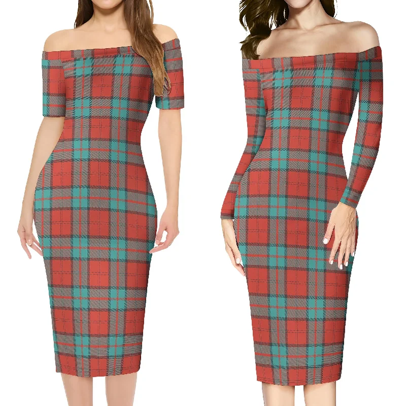 Dunbar Ancient Tartan Off Shoulder Lady Dress Lounge unclassified dresses