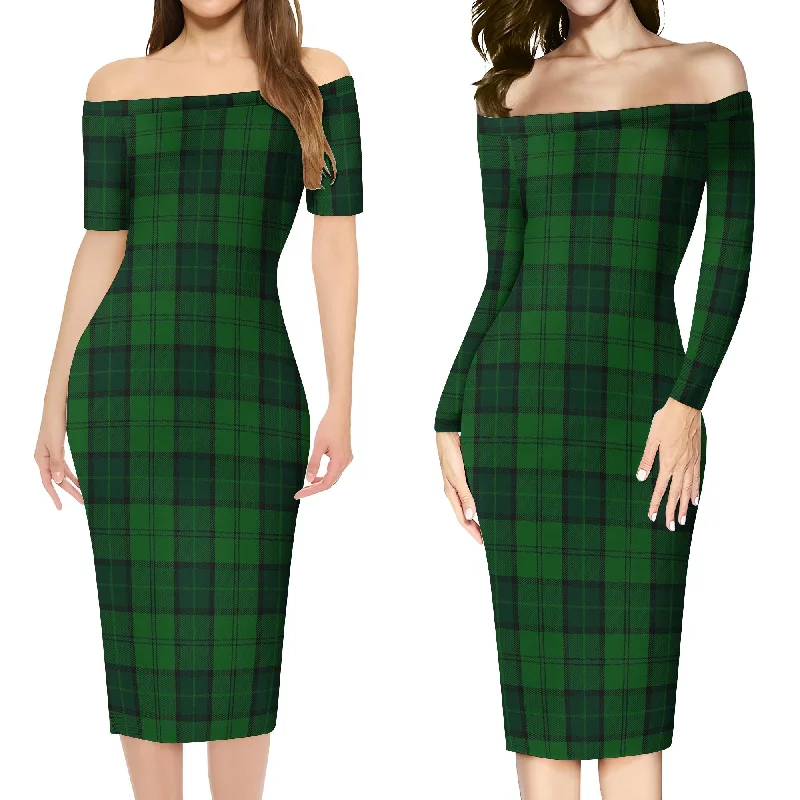 Dunbar Hunting Tartan Off Shoulder Lady Dress Open-back unclassified dresses