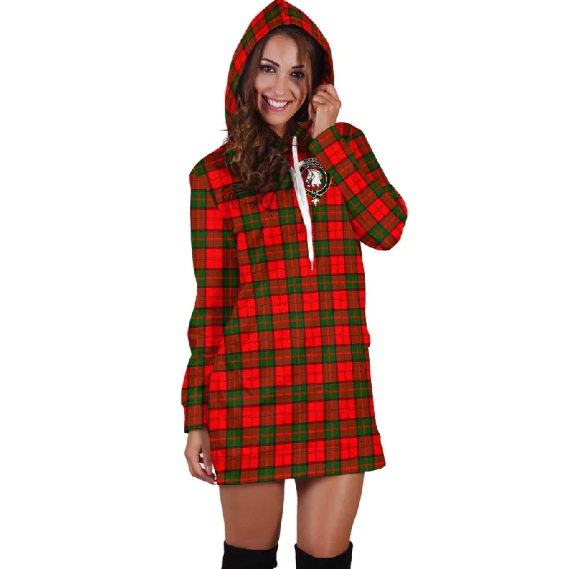 Dunbar Modern Tartan Hoodie Dress with Family Crest Neutral tone unclassified dresses