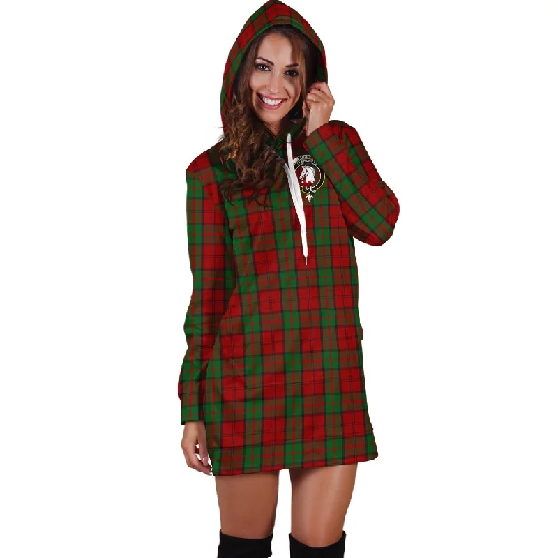 Dunbar Tartan Hoodie Dress with Family Crest Comfortable unclassified dresses