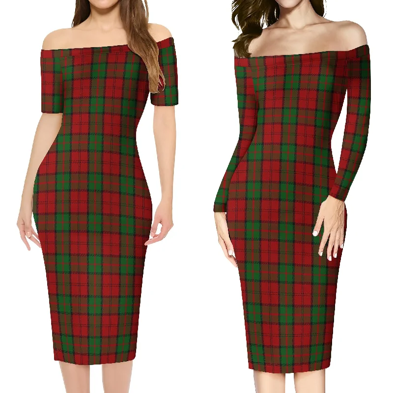 Dunbar Tartan Off Shoulder Lady Dress A-line unclassified dresses