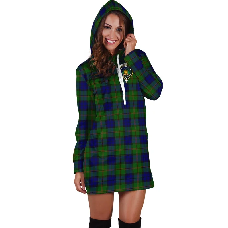 Dundas Modern Tartan Hoodie Dress with Family Crest Fall unclassified dresses