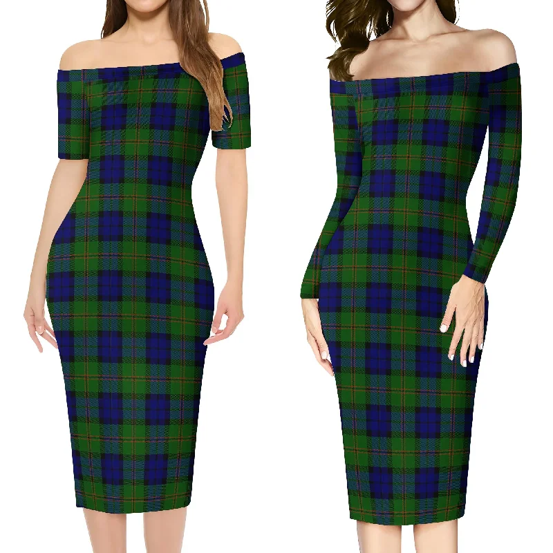 Dundas Modern Tartan Off Shoulder Lady Dress Anniversary unclassified dresses