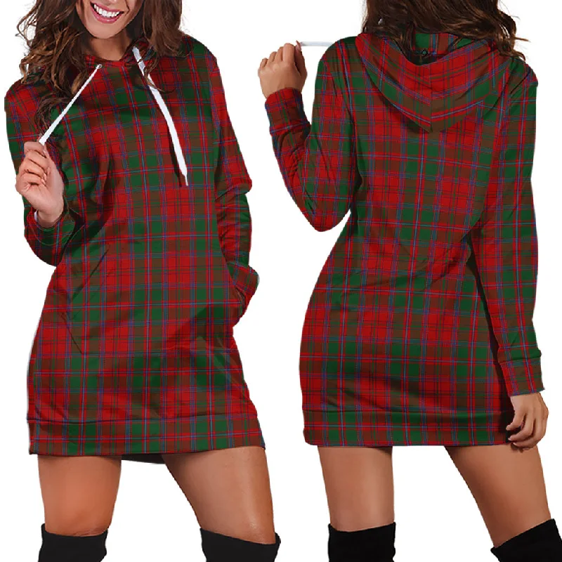 Dundas Red Tartan Hoodie Dress Long unclassified dresses