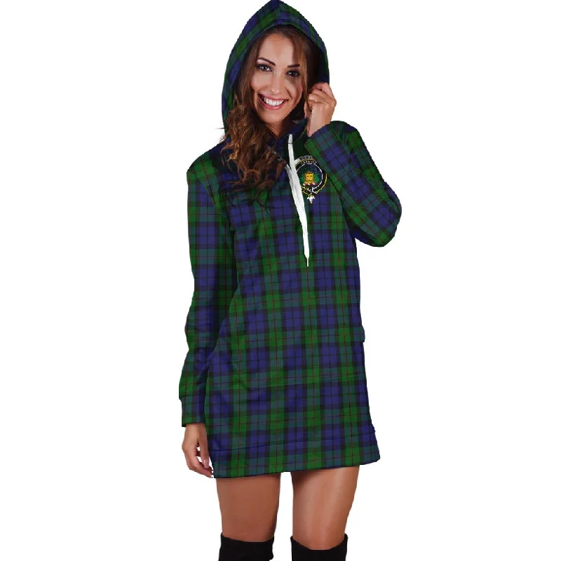 Dundas Tartan Hoodie Dress with Family Crest Beaded unclassified dresses