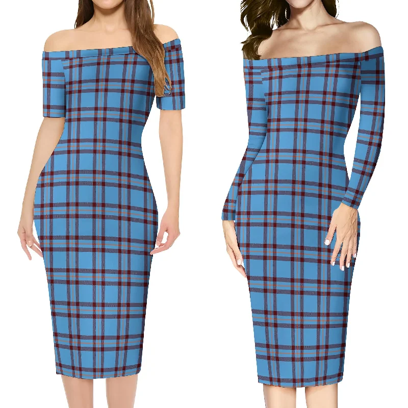 Elliot Ancient Tartan Off Shoulder Lady Dress Comfortable unclassified dresses