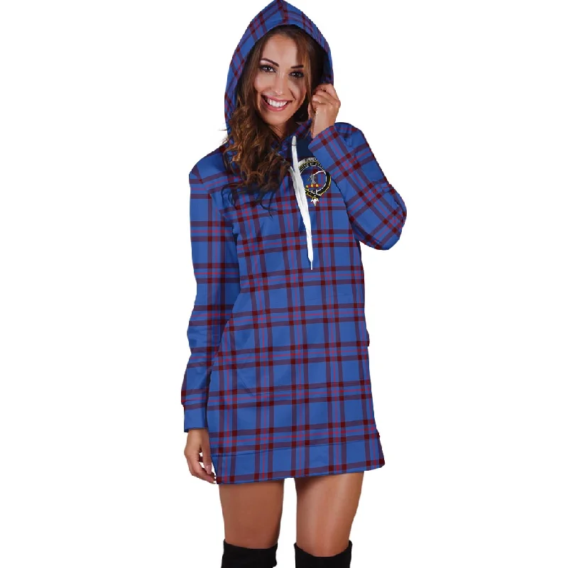 Elliot Modern Tartan Hoodie Dress with Family Crest Metallic unclassified dresses