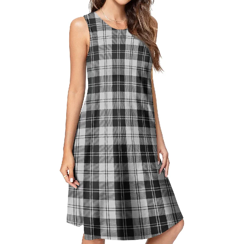 Erskine Black and White Tartan Womens Casual Dresses Striped unclassified dresses