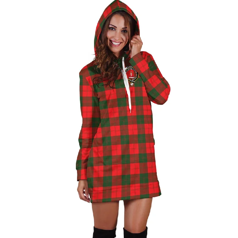 Erskine Modern Tartan Hoodie Dress with Family Crest Lace unclassified dresses