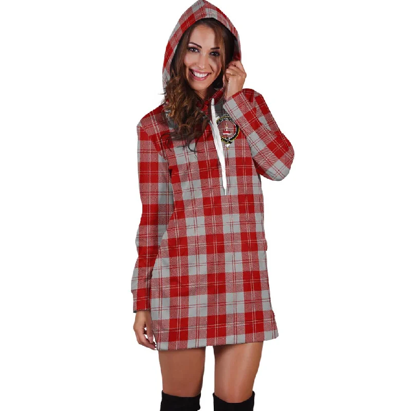 Erskine Red Tartan Hoodie Dress with Family Crest Party unclassified dresses