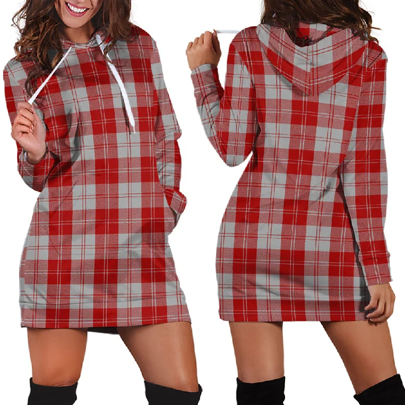 Erskine Red Tartan Hoodie Dress Stretchy unclassified dresses