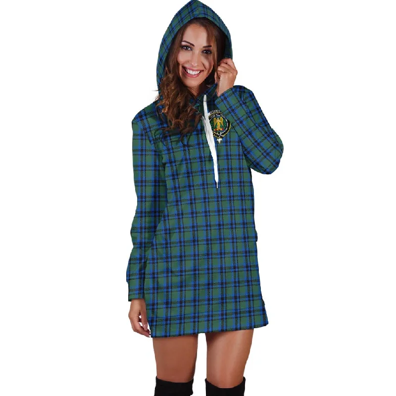 Falconer Tartan Hoodie Dress with Family Crest Gothic unclassified dresses