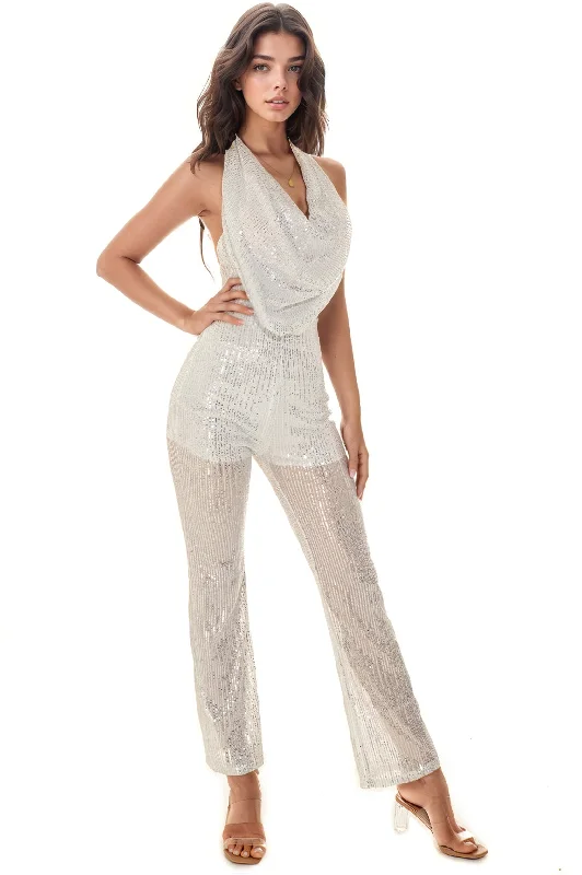 Glam Glitter Jumpsuit One-shoulder unclassified dresses