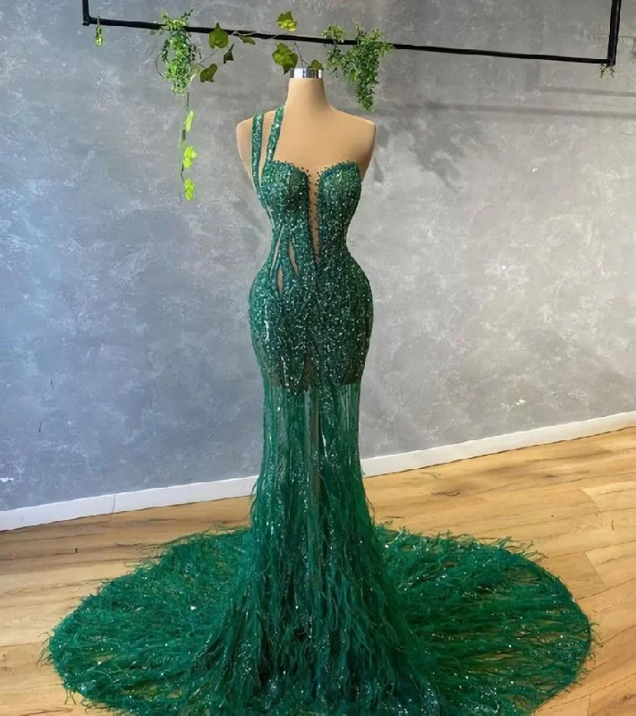 Green mermaid prom dresses evening gowns Stretchy unclassified dresses