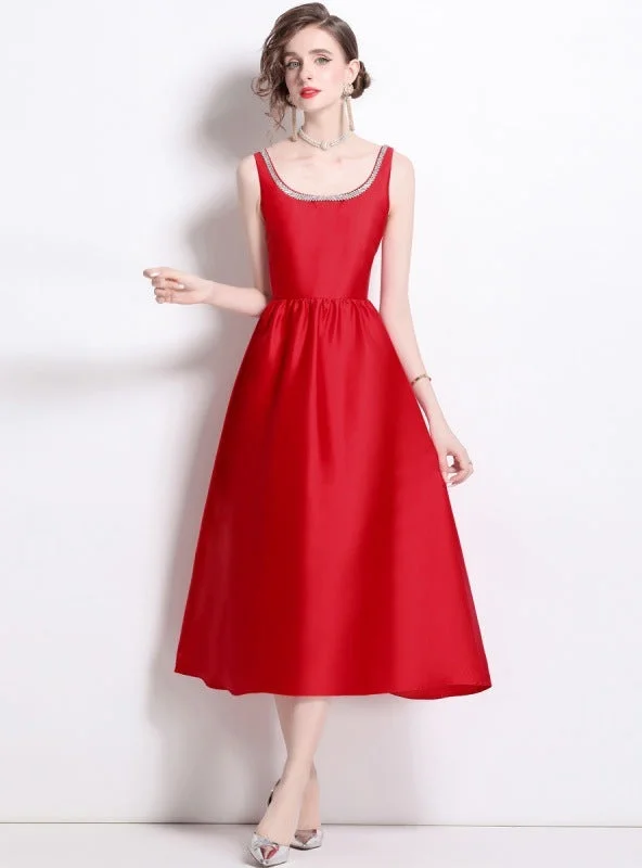 Hand-drilled Silm Waist Sling Dress Chic unclassified dresses