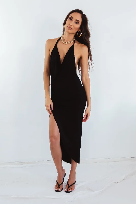 High-Slit Asymmetric Hem Dress Fall unclassified dresses