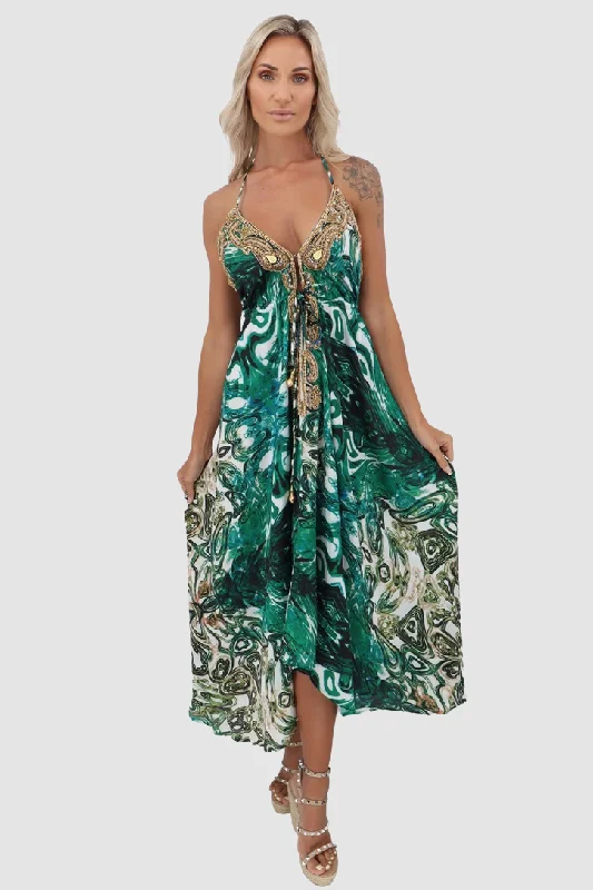 Santorini Green Marble Dress Trendy unclassified dresses