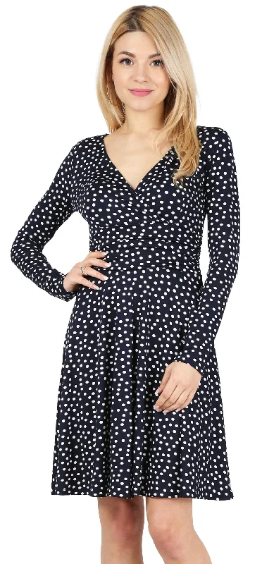 Navy White Polka Dot