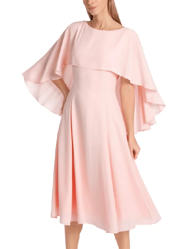 Marc Cain Collections Dress With Cape Overlay In Soft Seashell WC 21.70 W90 Col 212 Pastel unclassified dresses