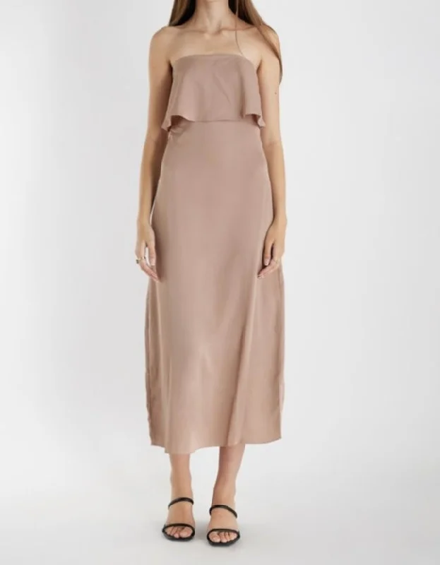 Matte Satin Dress in Mushroom Best-selling unclassified dresses