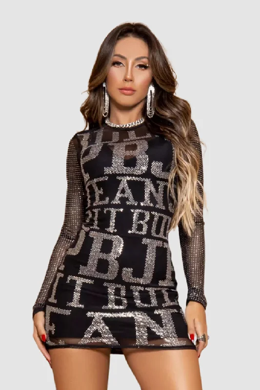 Mesh Black Pit Bull Dress Earthy tone unclassified dresses