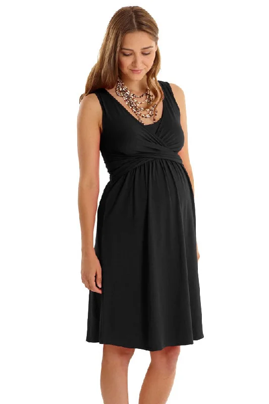 Mothers en Vogue Maternity & Nursing Wrap Dress Black Luxury unclassified dresses