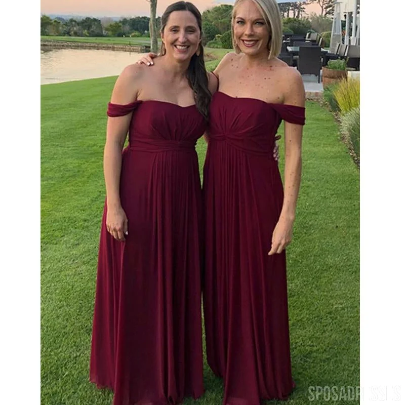 Off Shoulder Burgundy Bridesmaid Dresses Online, Bridesmaids Dresses, WG737 Floral unclassified dresses