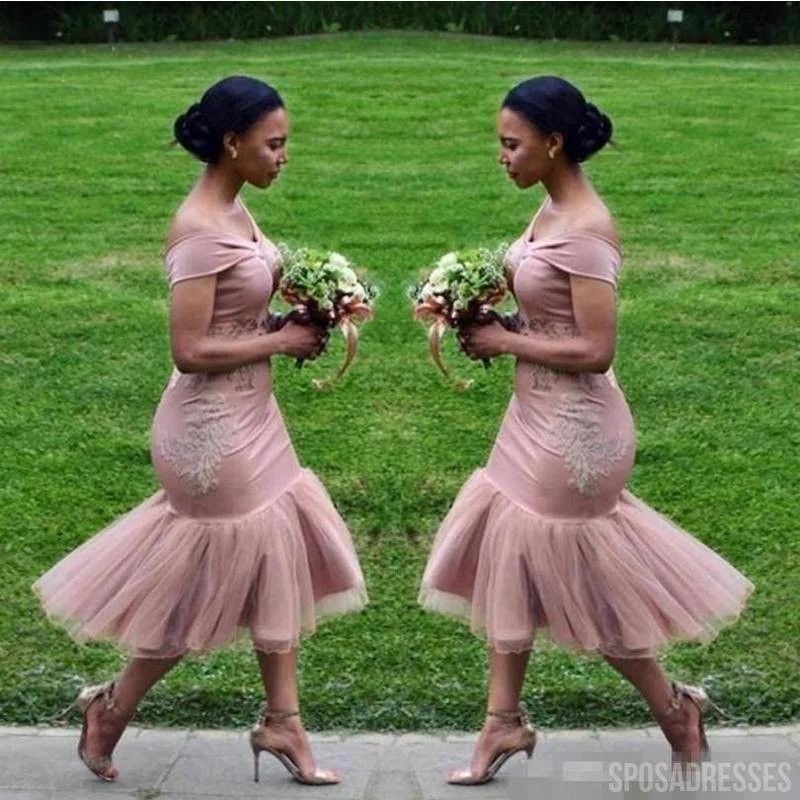 Off The Shoulder Mermaid Dusty Pink Bridesmaid Dresses Online, WG782 Backless unclassified dresses