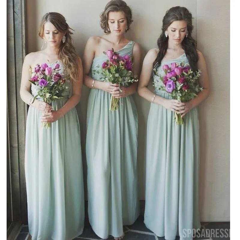 One Shoulder Chiffon Sage Bridesmaid Dresses Online, WG784 Bodycon unclassified dresses