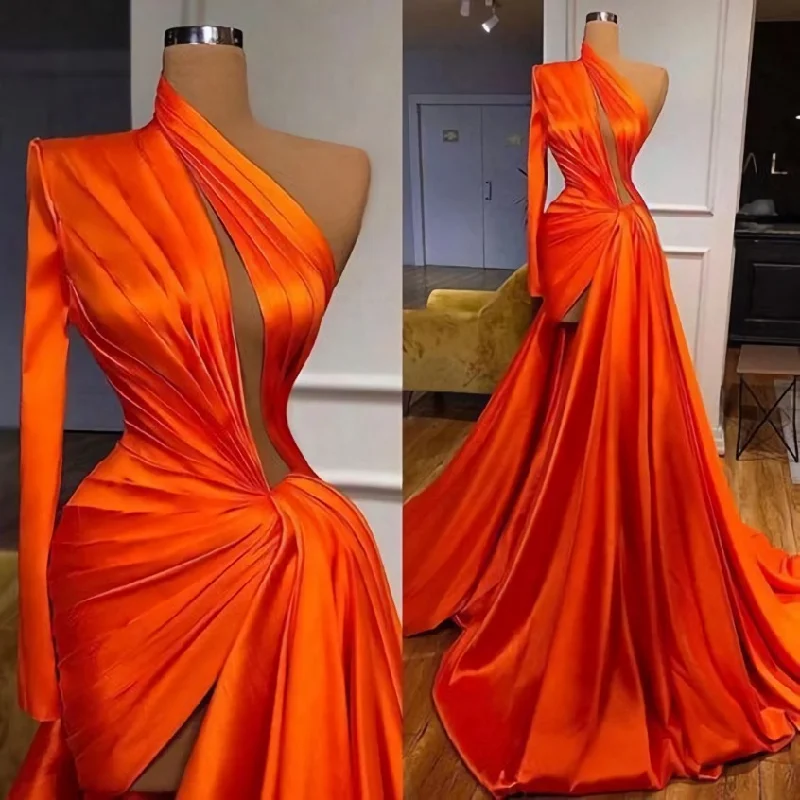 One Shoulder Prom Dress, Pleats Evening Dress Holiday unclassified dresses