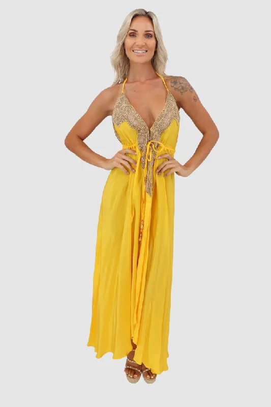 Mallorca Yellow Dress Chiffon unclassified dresses