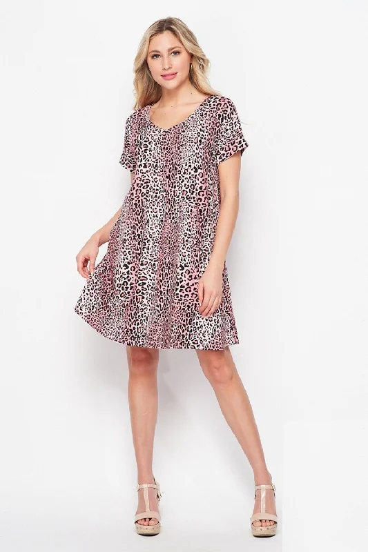 Pink leopard dress with pockets Formal unclassified dresses