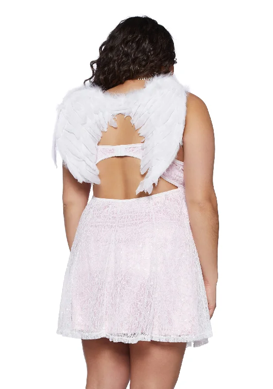 Plus Earth Angel Dress And Wings Set Affordable unclassified dresses