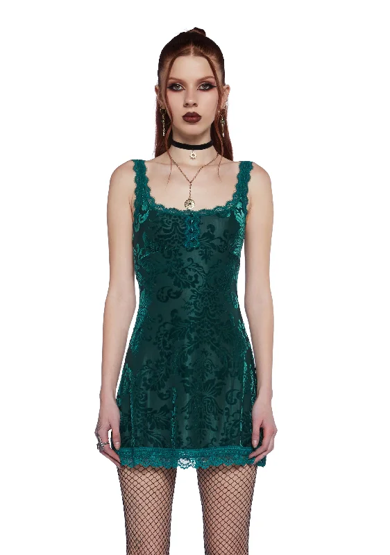 Practical Magic Velvet Dress - Dark Green Travel unclassified dresses