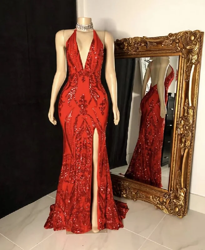 Red Prom Gown,Floor length Prom dress,mermaid gown Trendy new unclassified dresses