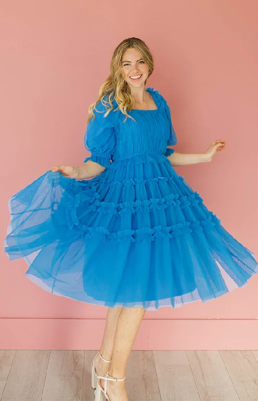 Sasha Princess Blue Dress - DM Exclusive - Maternity Friendly Formal unclassified dresses