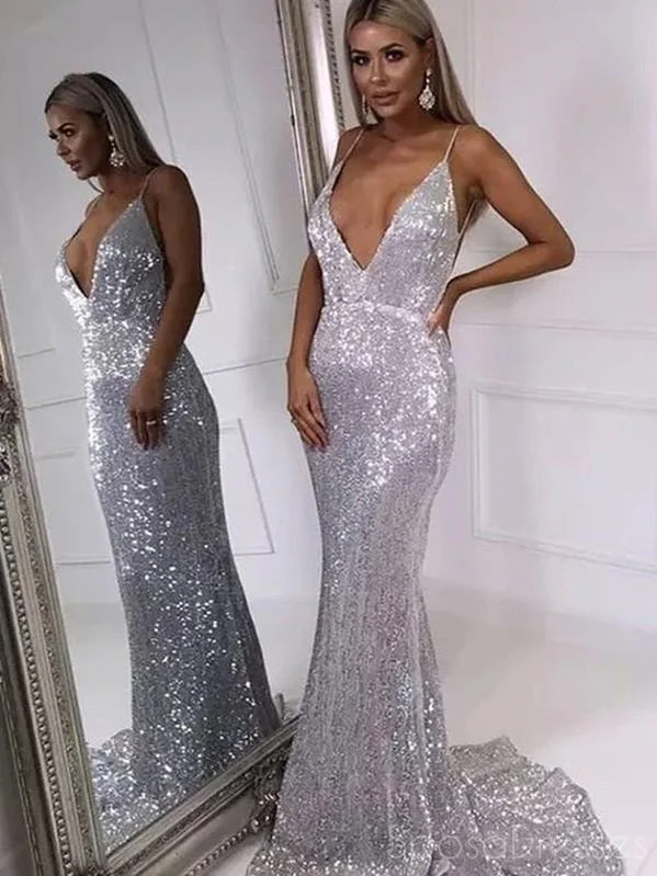 Simple Mermaid Deep V Neck Backless Prom Dresses, Sweet 16 Prom Dresses, 12426 Summer unclassified dresses